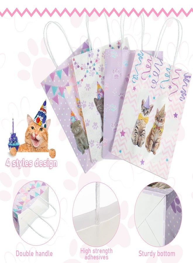Yisong 12 Pcs Cat Party Favor Bags Cat Theme Goodie Bags Candy Treats Bag, Birthday Party Decoration Supplies, Pet Favors Pet Animal Birthday Supplies - Image 3